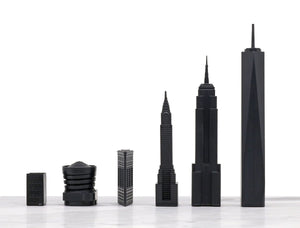 Chess Set Acrylic NEW YORK vs LOS ANGELES with Wood Hatch Board