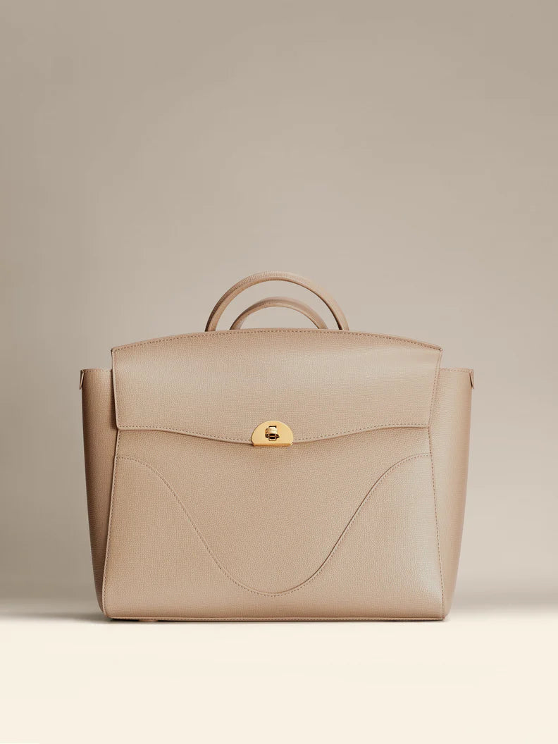 beige leather backpack laptop 3-in-1 Style Leather Backpack. Fits 16" in Laptop