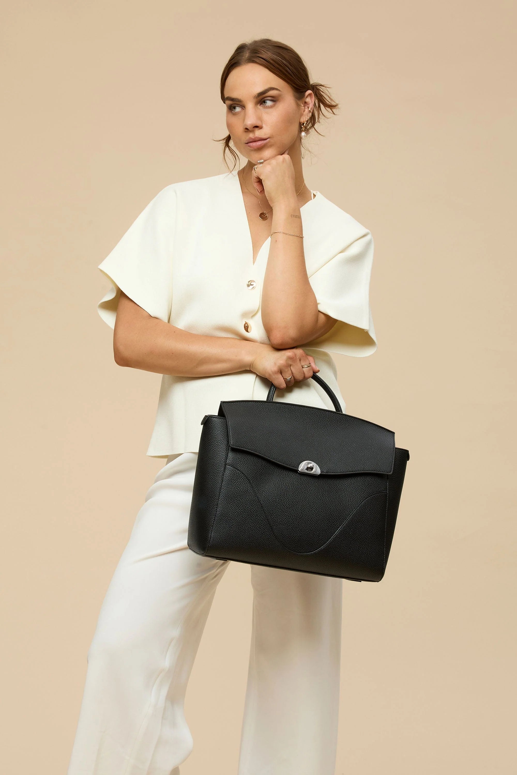 3-in-1 Style Backpack: Made With Sustainable Vegan Leather. Fits 16" in Laptop
