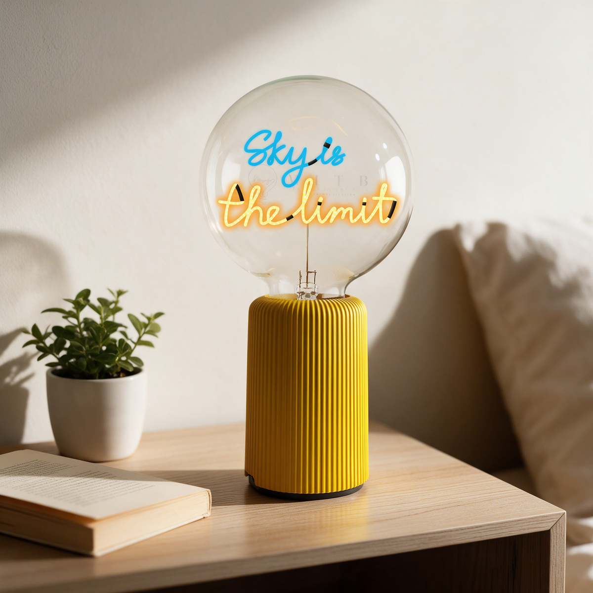 Elements Lighting SKY IS THE LIMIT Blue/ Amber with Base Table Lamp PORTABLE